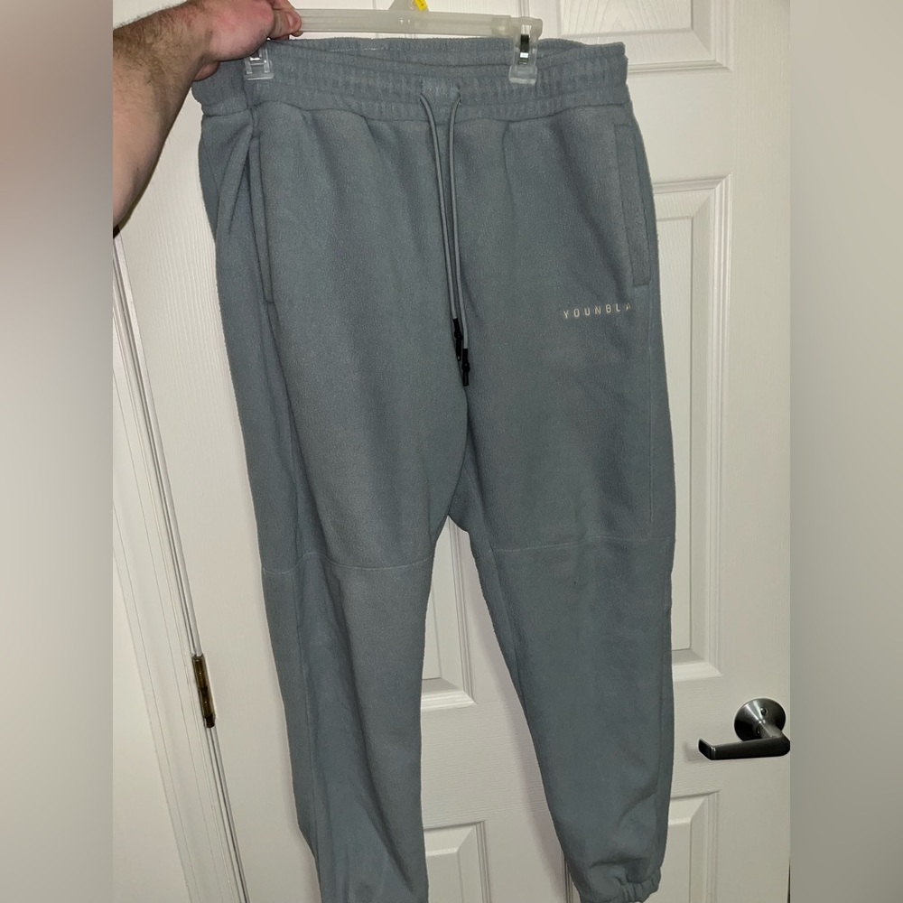 YoungLA Polar Fleece Joggers (Light Blue)